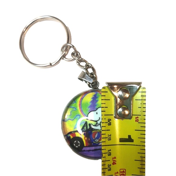 GRATEFUL DEAD SNOOPY WOODSTOCK Custom Glass Cabochon Keychain by BuyItWhenFound - Picture 2 of 11